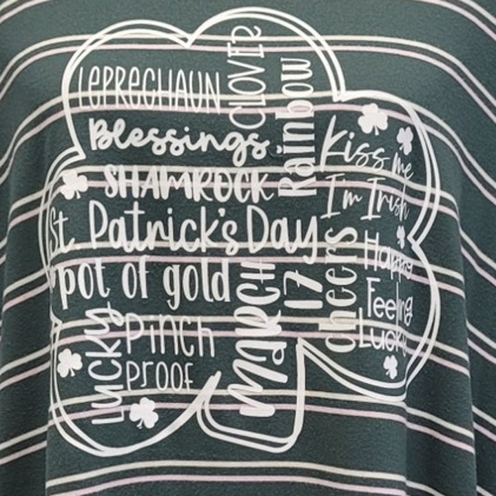 Hand Printed Upcycled Womens Medium St Patrick&