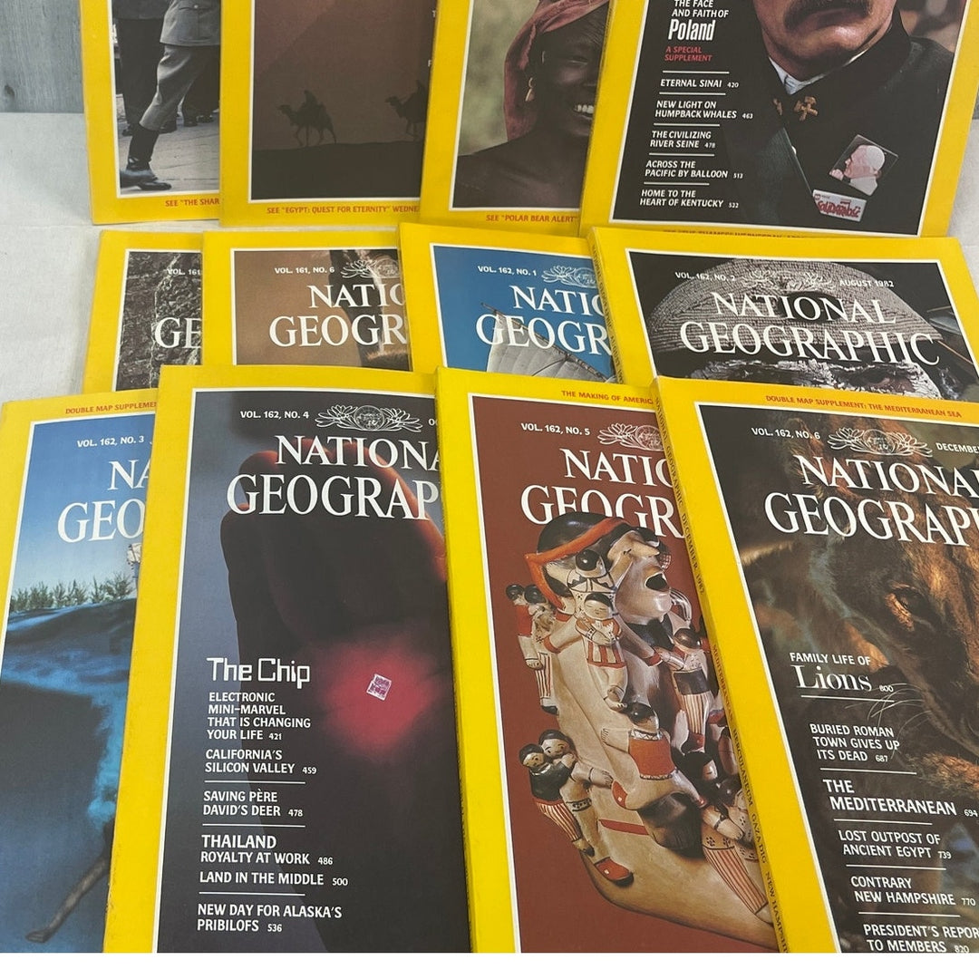 Vintage 1982 National Geographic Magazine FULL Year 12 Issues W Maps Supplements