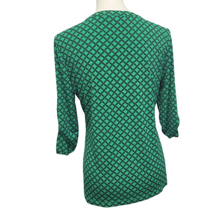 7th Avenue Womens Medium PolySpandex Front Quarter Zip Blouse w Faux Pockets