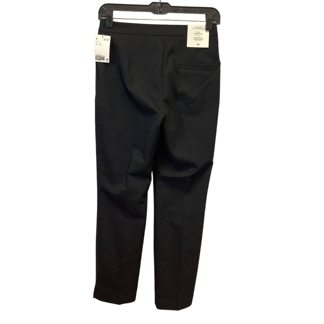 New H&amp;M Womens Size 2 Slim Regular Waist Cropped Basic Black Capri Cropped Pants