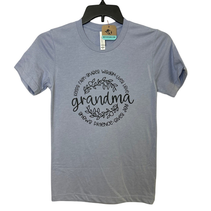 New Hand Printed Womens XS Grandma Wisdom Love Joy Short Sleeve Tee Shirt