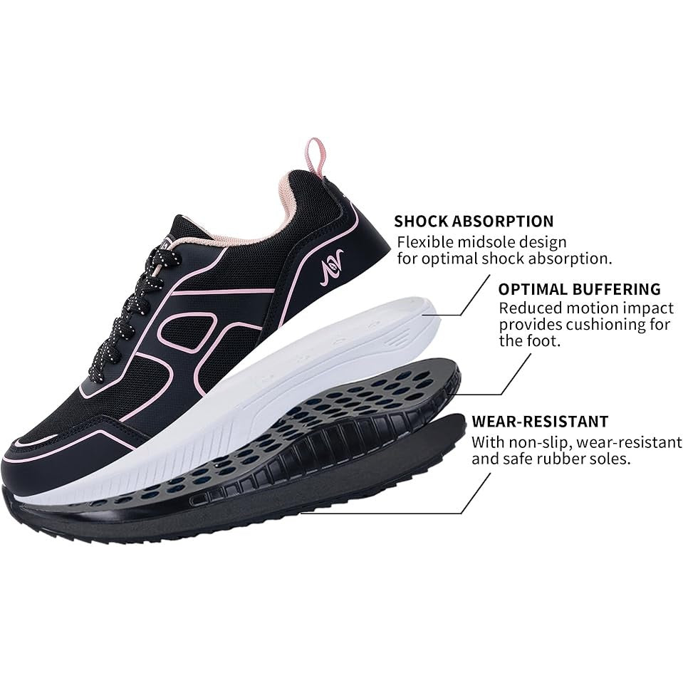 Zefuher Womens Size 10 Pink White Black Arch Support Orthotic Athletic Shoes