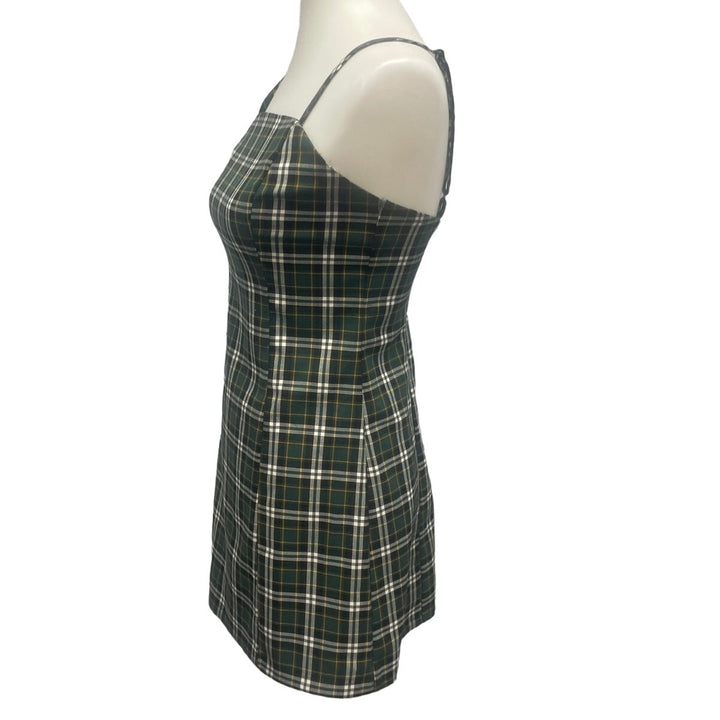 Empyre Womens Small Spaghetti Strap Plaid Fit &amp; Flare Knee Length Dress
