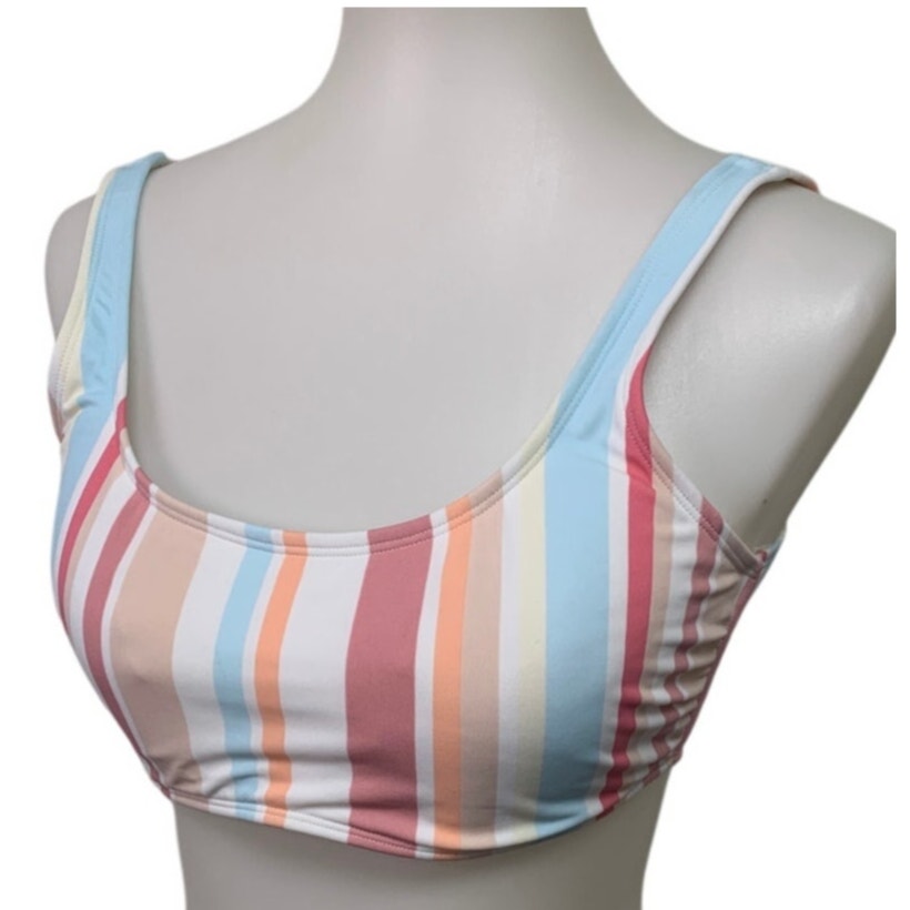 New Shade Shore Xhilaration Womens XL 2PC Striped Bikini Top &amp; Bottom Swim Suit
