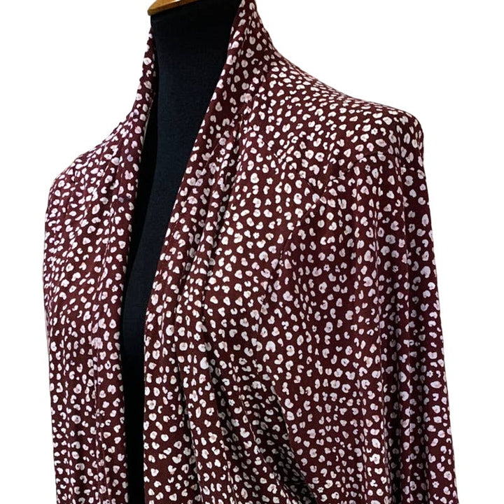 Kim Rogers Womens 2X Floral Polka Dot Stretchy Viscose Blend Open Cardigan