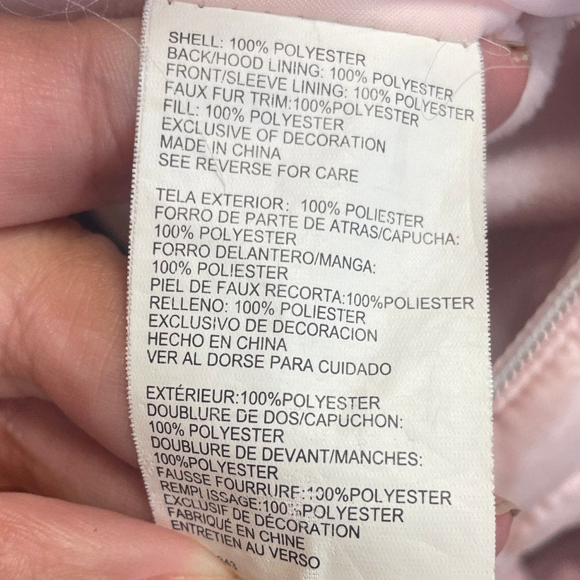Rothschild 6-9 Months Light Pink 100% Polyester Lined Heart Puffer Coat