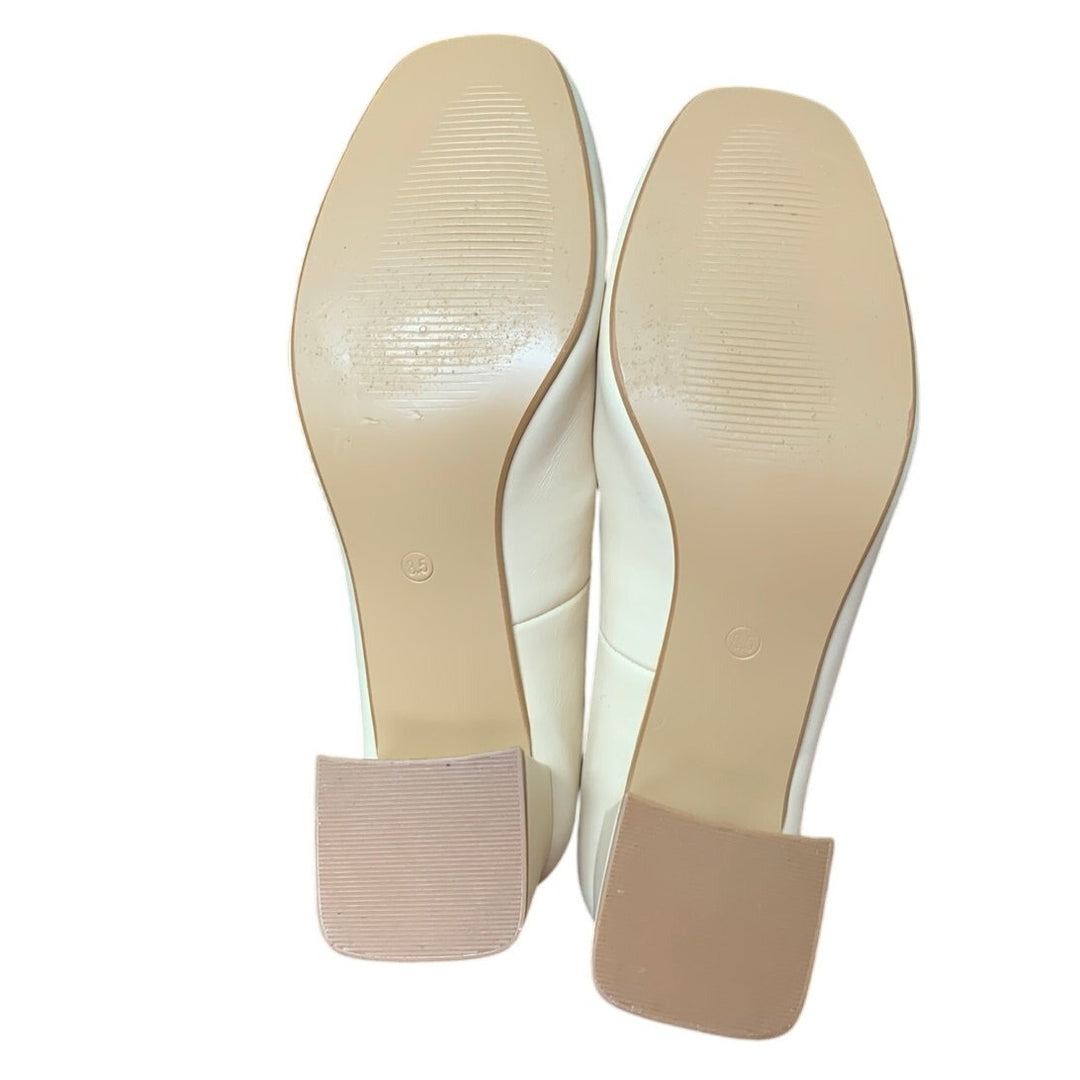 Idifu Womens Size 8.5 Tan Mary Jane 2.25" Block Heel Closed Toe Heel Shoes