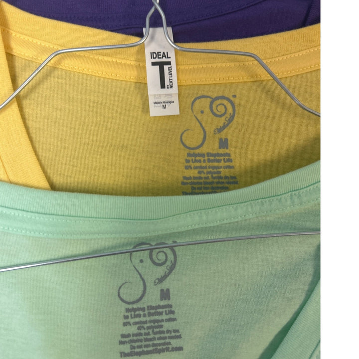Lot of 3 New Womens Medium Ringspun Cotton Poly Blend V-Neck Short Sleeve Tees