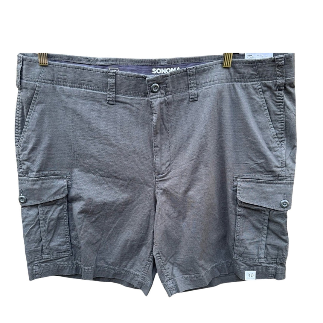 NWT New Sonoma Goods for Life Mens Size 46 Gray Ripstop Cargo Shorts w 9" Inseam