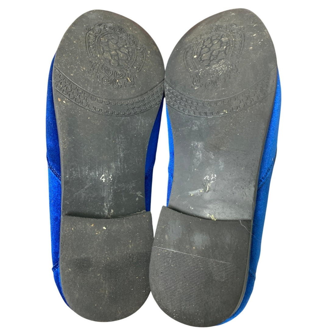 Cosidram Mens Size 15 Blue Velvet Gold Accent Slide On Low Heel Loafers Shoes