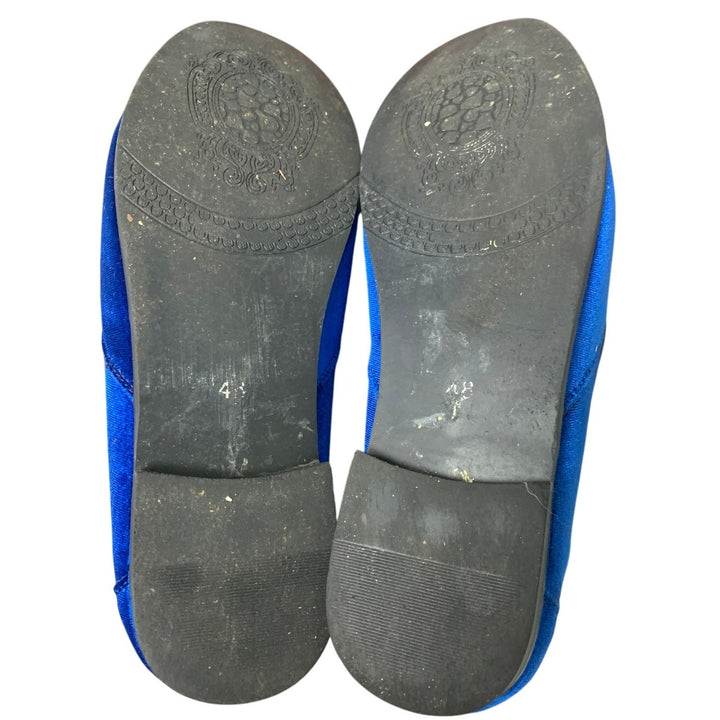 Cosidram Mens Size 15 Blue Velvet Gold Accent Slide On Low Heel Loafers Shoes