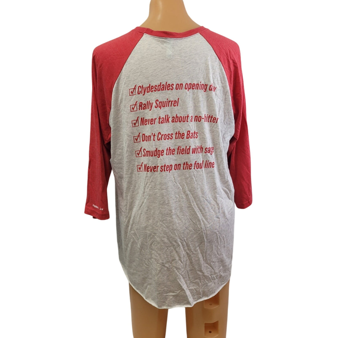 New Hand Printed Mens Medium St Louis Baseball Town 3/4 Sleeve Tee Shirt