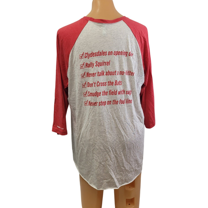 New Hand Printed Mens Medium St Louis Baseball Town 3/4 Sleeve Tee Shirt
