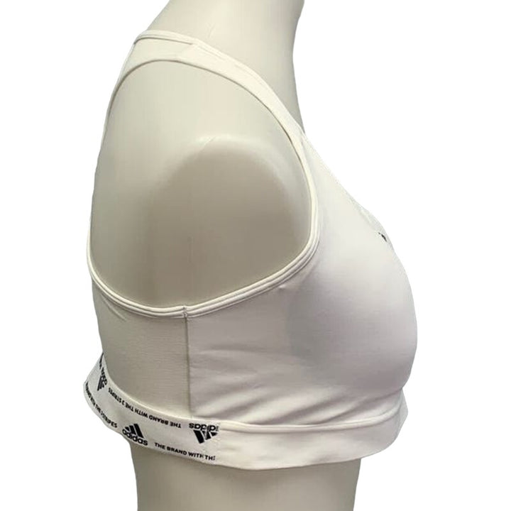 New Adidas XL 48DD White Medium Support Removeable Pads Training Sports Bra