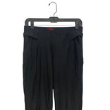 Womens Size Medium Elastic Waist Pull On Black White Square Grid Plaid Pants