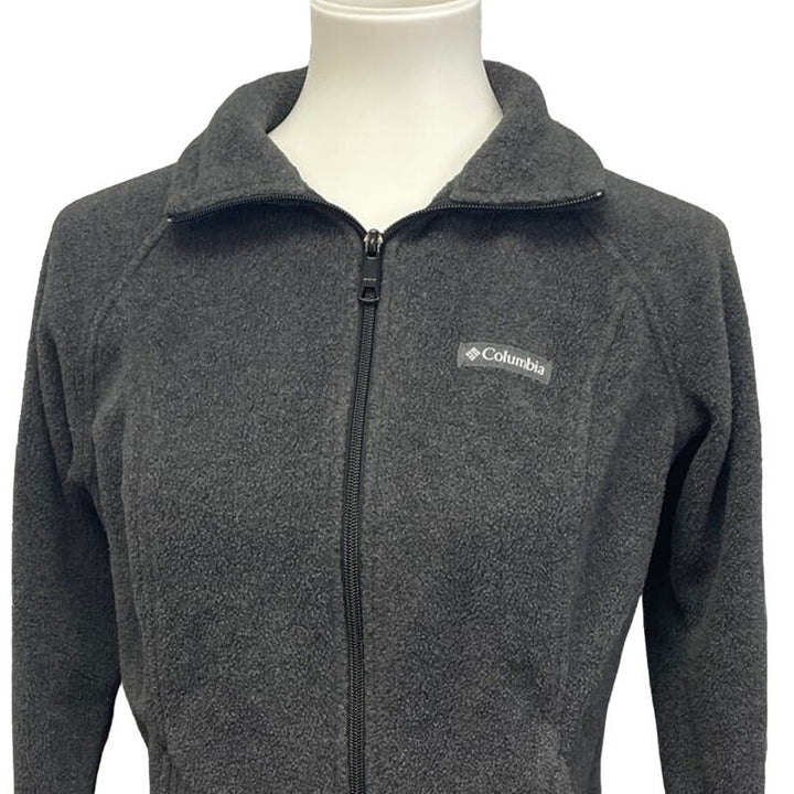 Columbia Womens Small Full Zip Gray 100% Polyester Fleece Long Sleeve Jacket
