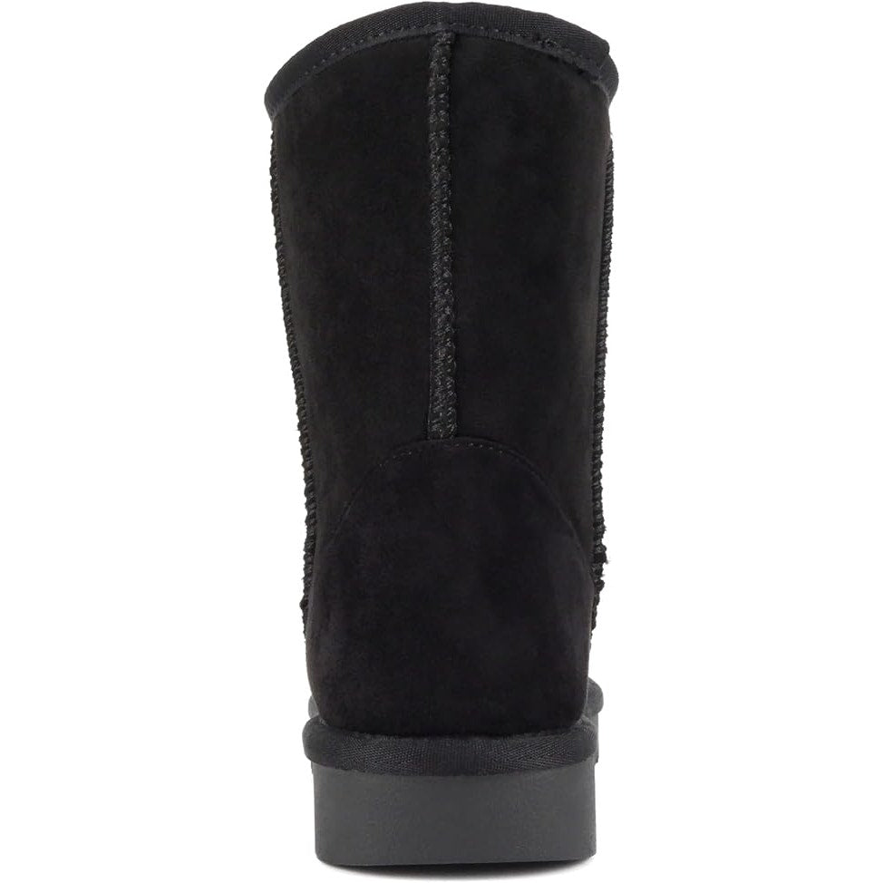 New Soda KURON Womens Size 7.5 Black Faux Suede Round Toe Lug Sole Ankel Boots