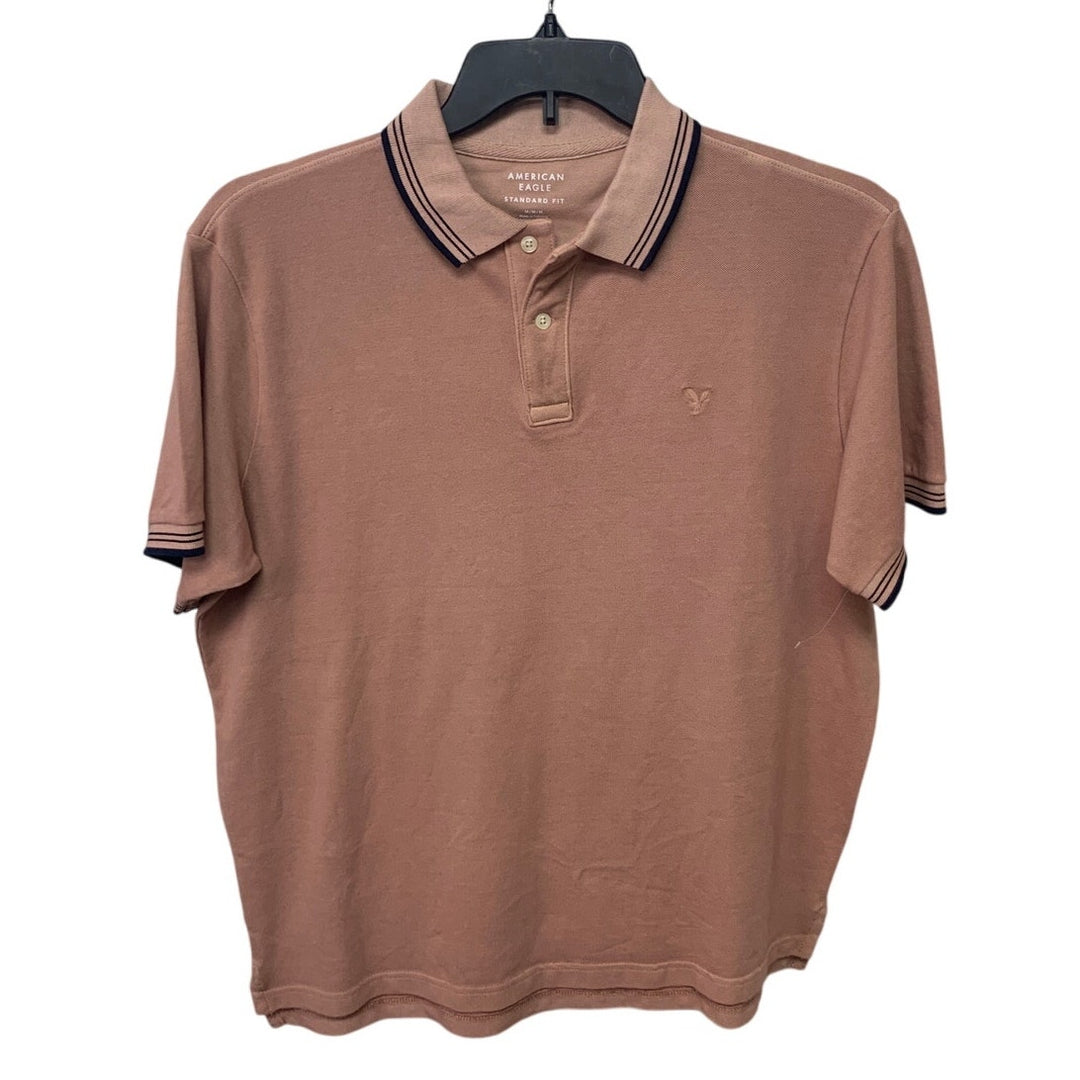 2 New American Eagle Mens Medium Standard Fit Collared Short Sleeve Polo Shirts