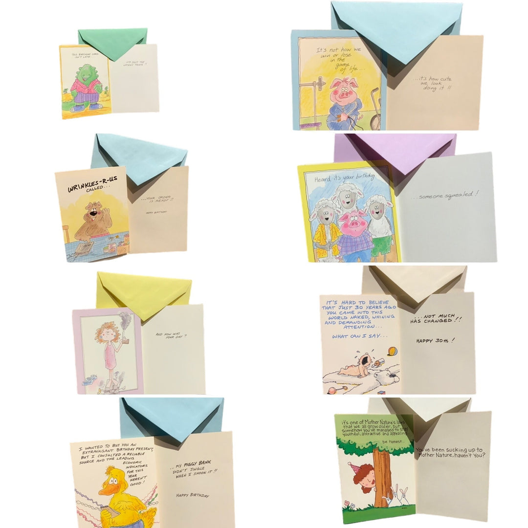 41 New Funny Vintage Characters Birthday Getting Older Greeting Cards Envelopes