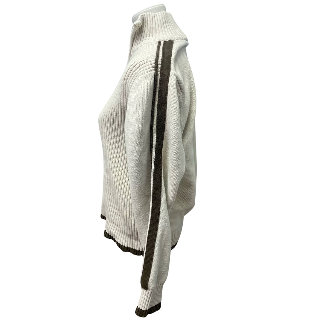 American Rag Mens XL 1/4 Zip Cotton Side Stripe Long Sleeve Pullover Sweater