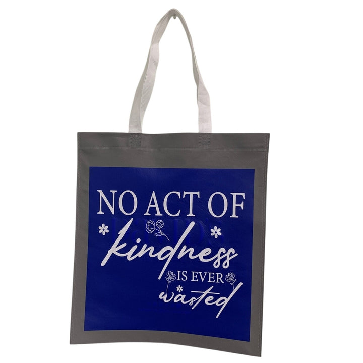 New Upcycled Hand Printed No Act of Kindness Is Ever Wasted Shopper Tote Bag