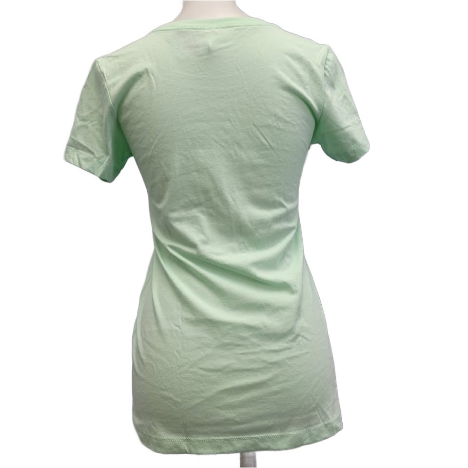 New Hand Printed Womens Small Dragonfly Short Sleeve Cotton Blend Crew Neck Tee