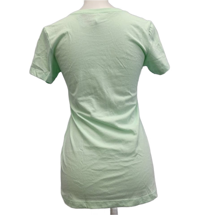 New Hand Printed Womens Small Dragonfly Short Sleeve Cotton Blend Crew Neck Tee