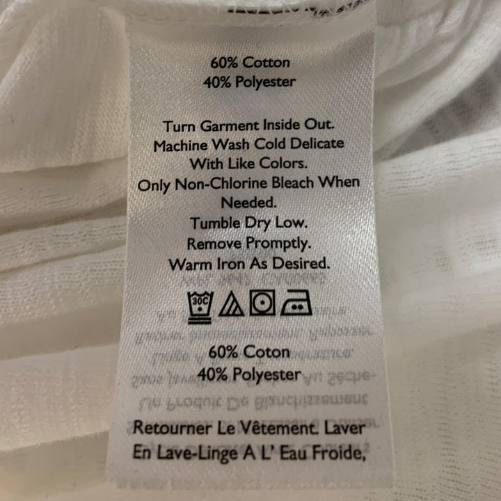 New Eddie Bauer Womens XL White Sunny Slub Short Sleeve Notch VNeck Tee Shirt