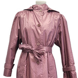 Vintage Chiango Womens Size 6 Long Sleeve Button Removeable Hood Trench Coat