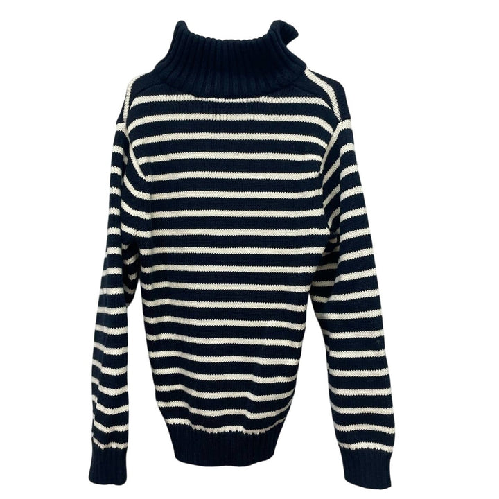 H&amp;M LOGG Boys Medium 8-10 Cotton Navy Long Sleeve 1/4 Zip Pullover Sweater