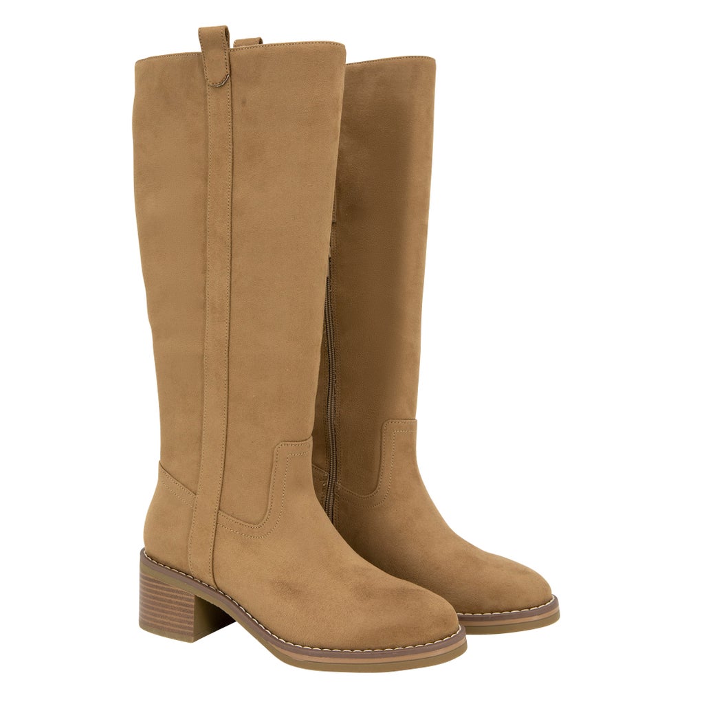 New In Box Kensie Womens Size 10 Brown Faux Suede Naya Knee High Zip Up Boots