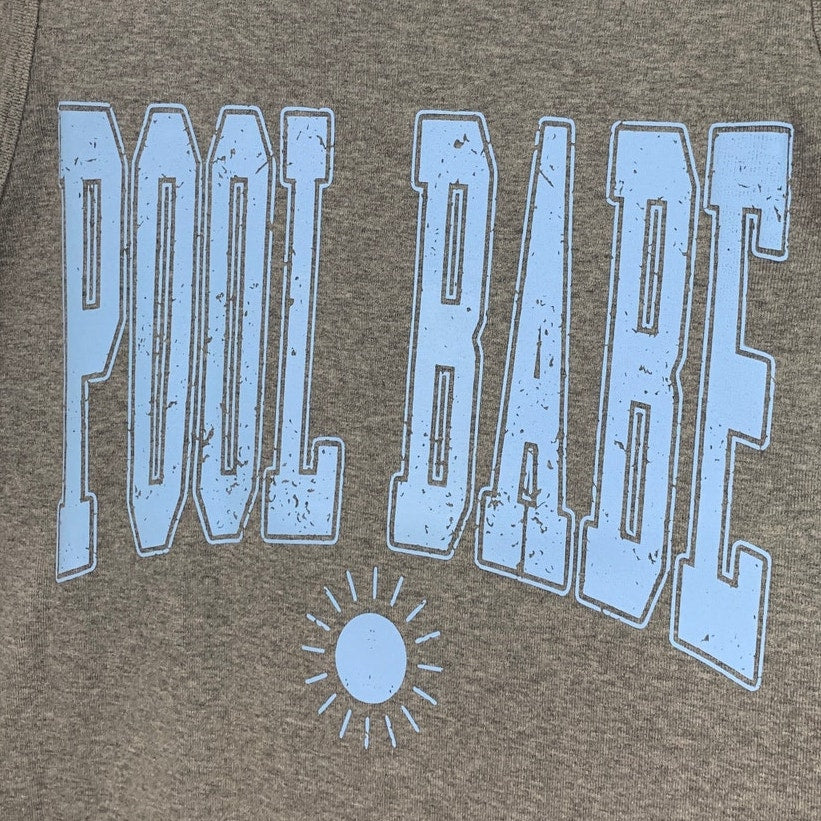 Upcycled Hand Printed Mens XL Pool Babe PolyCotton Tank Top T Shirt