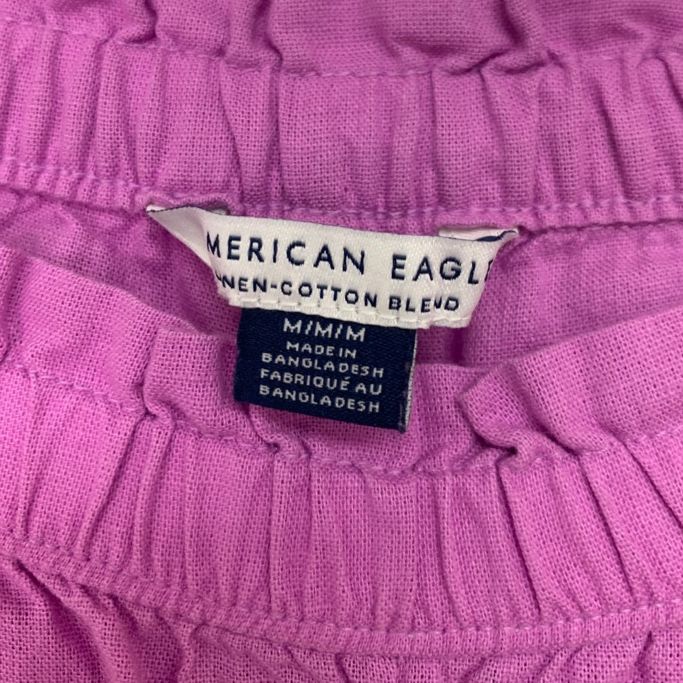 New American Eagle Womens Medium Linen Blend Elastic Waist Lounge Pants
