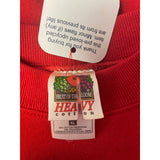 Hand Printed XL Upcycled Christmas Holly Leaves Berries Crew Neck Sweatshirt