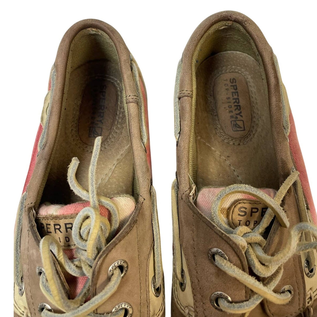 Sperry Top Sider Womens Size 7.5 Leather Side Laced Boat Shoes Slide On Loafers
