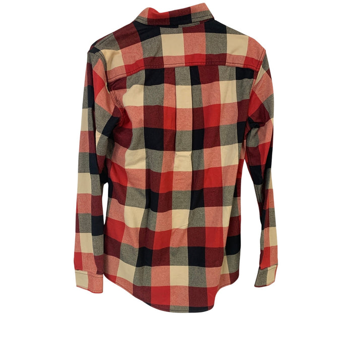 New Eddie Bauer Mens Small Red Plaid Slim Fit Eddies Favorite Button Up Shirt