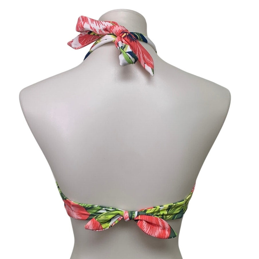 New Kona Sol Womens Medium Floral Bandeau Removeable Strap Bikini Top Only