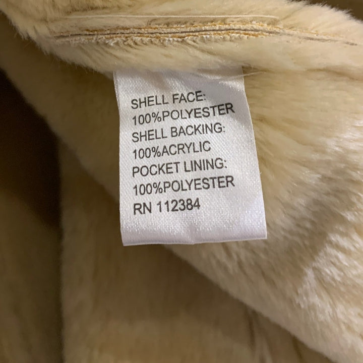 Calvin Klein Large Suedelike Faux Fur Collar Warm Machine Washable Coat Pockets