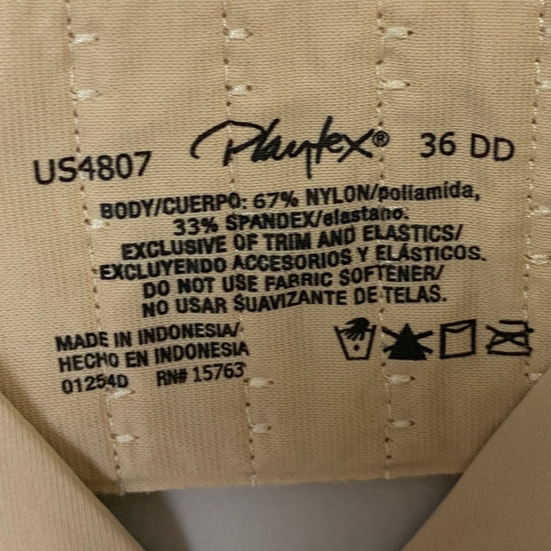 Playtex Womens Size 36DD Tan Underwire Lined Thin Strap Adjustable Bra EUC