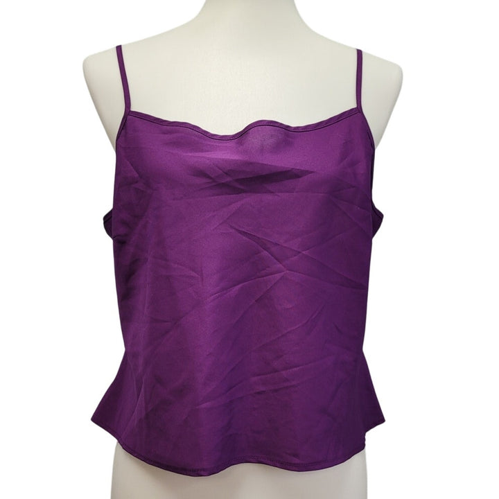 Womens Petite Large PL Strappy Royal Purple Cami Camisole Career Blouse Top
