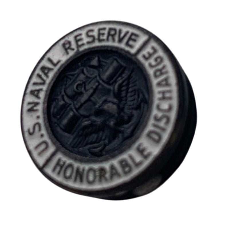 Vintage 1950s US Naval Reserve Honorable Discharge Lapel Button 3/4" Wide VG