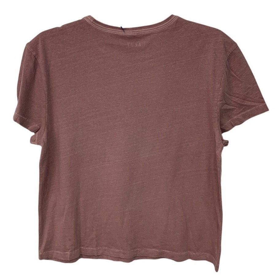 New Upcycled Hand Printed Womens Medium Lake Is My Happy Place Crew Neck Tee