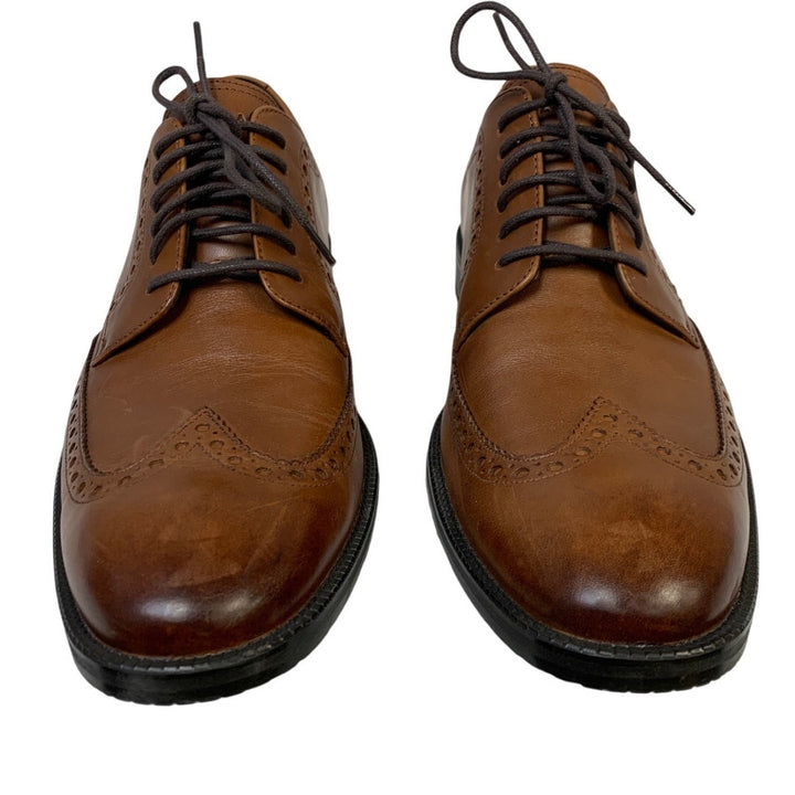Cole Haan Mens Size 9.5 Brown British Tan Wing Oxford Round Toe Leather Shoes