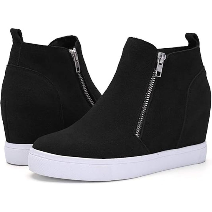 New Athlefit Womens Size 7.5 Wedge Sneakers Hidden Heel Platform Wedge Booties