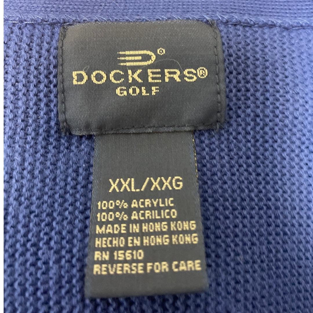 Dockers Golf Mens XXL 100% Acrylic Long Sleeve V Neck Button Up Cardigan Sweater