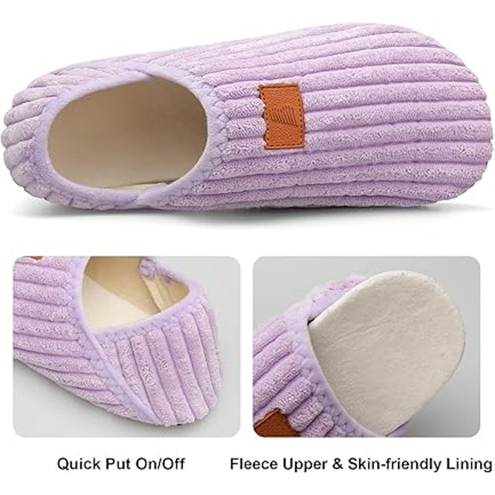 Womens Size 5 Purple Textured Fabric Lightweight Anti Skid House Slipper Shoes