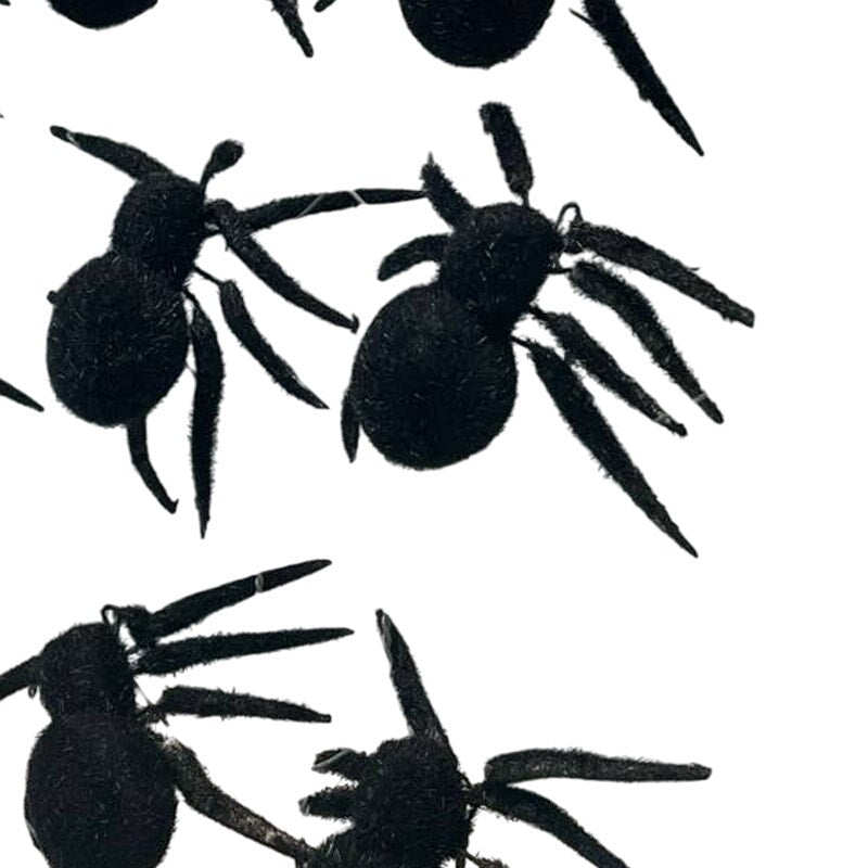 12 Black Furry Halloween Spider Tarantula Magnets, New in Package