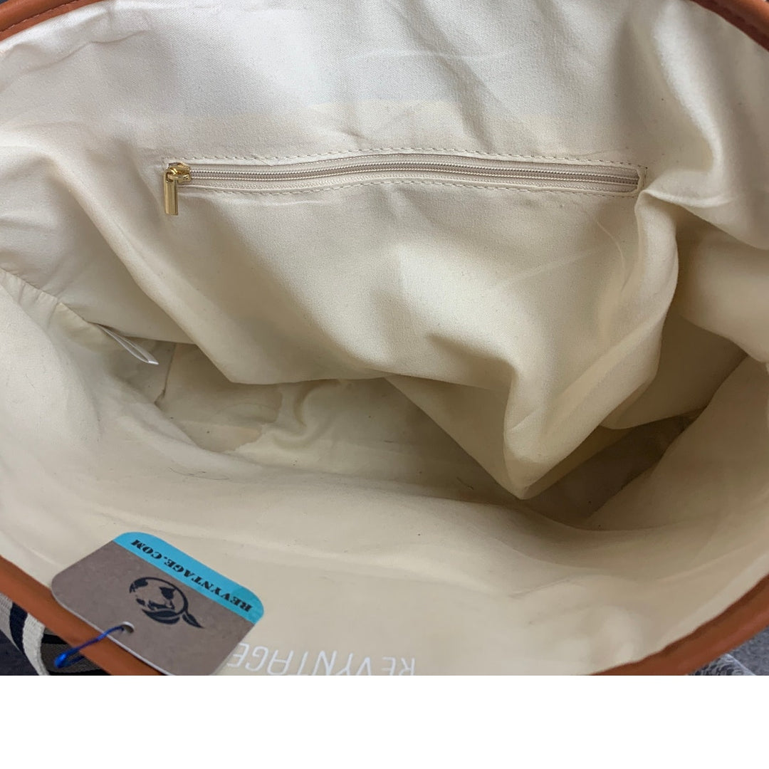 Upcycled Hand Printed Blue Jay Bird Canvas Double Handle Shoulder Tote Bag
