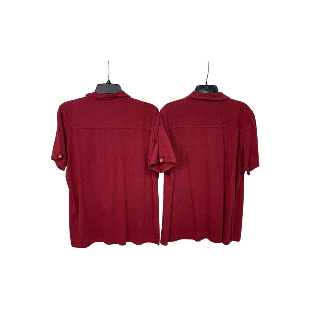 Lot of 2 IQ Apparel Womens XL Red Pizza Hut Heathered Red Uniform Polos