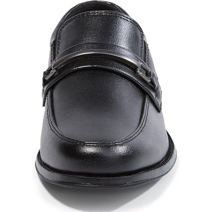 New HomeHot Boys Size 11 Black Faux Leather Slide On Buckle Top Loafer Shoes